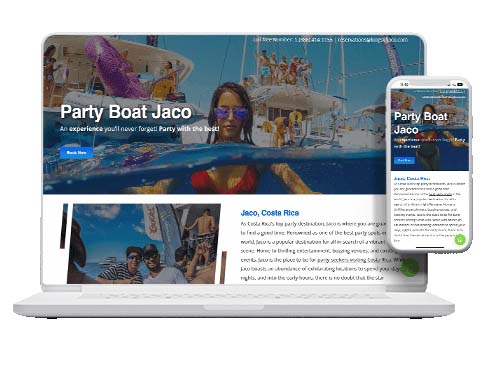 Party Boat Jaco Website Design › Pacific Marketing Agency