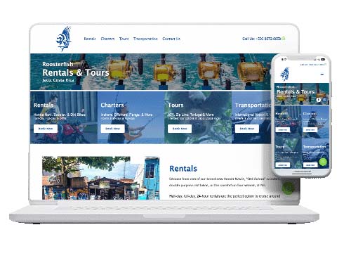 Rooster Fish Rentals Website Design › Pacific Marketing Agency